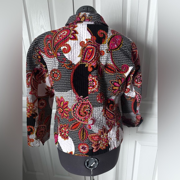 Chico’s quilted cotton blazer fully lined . - Picture 6 of 11